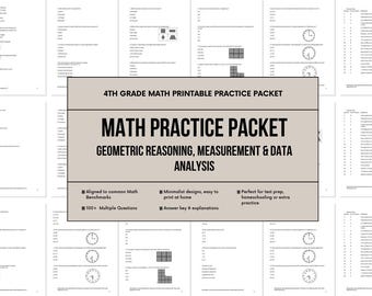 4th Grade Math Practice: Geometry Reasoning (Digital Download - Printable)