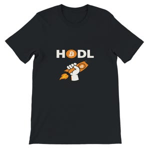 HODL Crypto T‑Shirt – Black Bitcoin & Ethereum Trader Tee