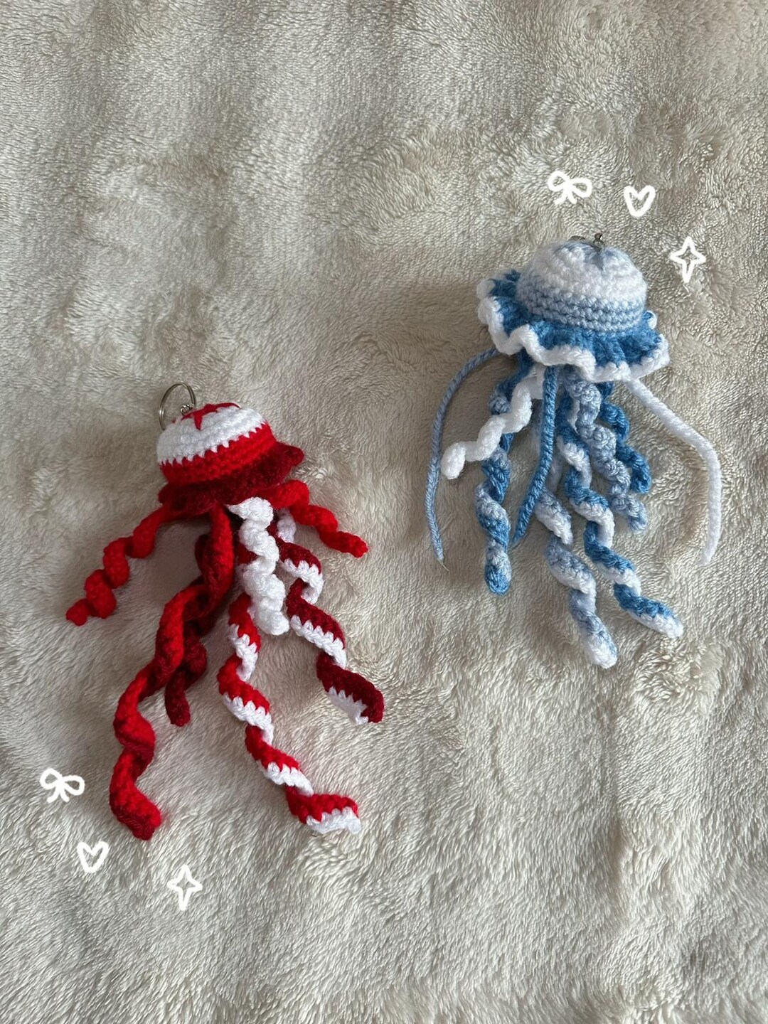 Porte-clés En Peluche Méduse Lumineux – Pendentif Pour Sac, Taille 8 Cm – Cadeau Mignon Pour Femme - 9