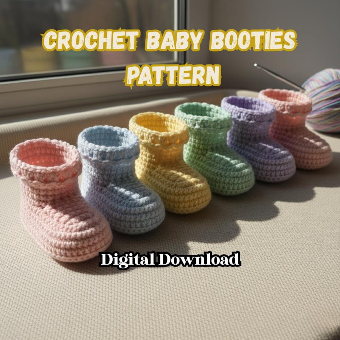 Easy Crochet Baby Booties Pattern PDF – Newborn Shoes, Beginner ...