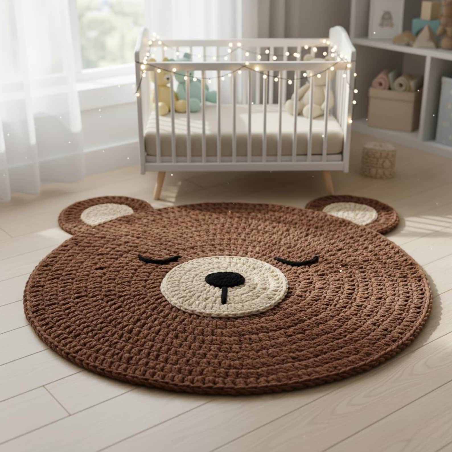 Crochet Bear Rug Pattern PDF – Nursery Crochet Rug, Kids Room Carpet ...