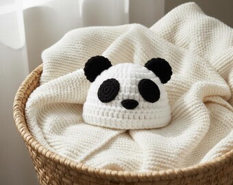 Crochet Panda Hat Pattern PDF Baby & Toddler Beanie Cute Panda Animal Hat Baby Shower Gift Easy Beginner Crochet Pattern Download Instant
