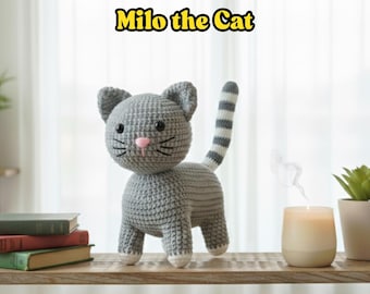 Cat Crochet Pattern PDF, Amigurumi Cat Toy, Cute Crochet Kitty Plush, Handmade Gift, Beginner Friendly, Instant Download Digital Pattern PDF