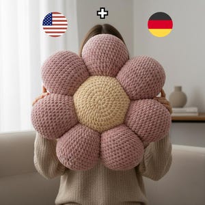 Crochet Flower Pillow Pattern PDF, Plush Cushion Crochet Pattern, Daisy Pillow, Amigurumi Pillow Pattern, Home Decor, DIY Gift Pattern