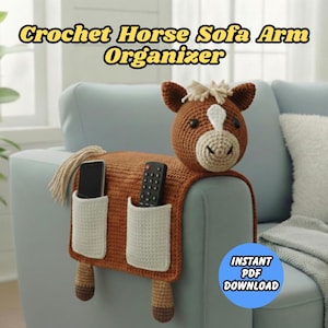 Crochet Horse Sofa Arm Organizer PDF, horse crochet pattern , Couch Organizer Digital Download DIY , Crochet Sofa Arm Organizer Pattern