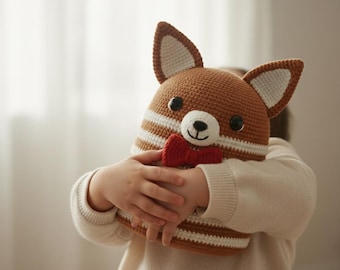 Fox Crochet Pattern PDF – Crochet Fox Pattern – Striped Fox Pillow Crochet Tutorial– Easy Amigurumi Fox Pattern – Cute Crochet Animal Pillow