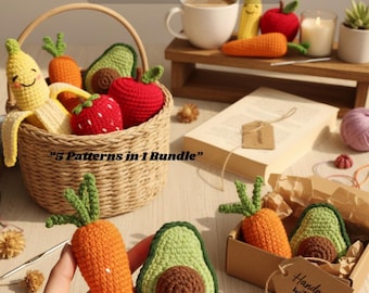 Amigurumi Fruit Crochet Pattern Bundle | Beginner Friendly (PDF)