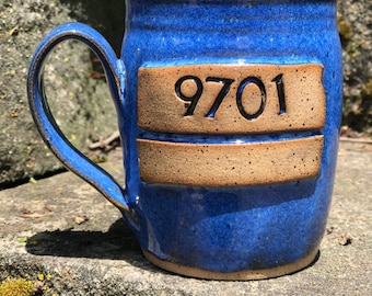 Thin blue line police officer coffee mug