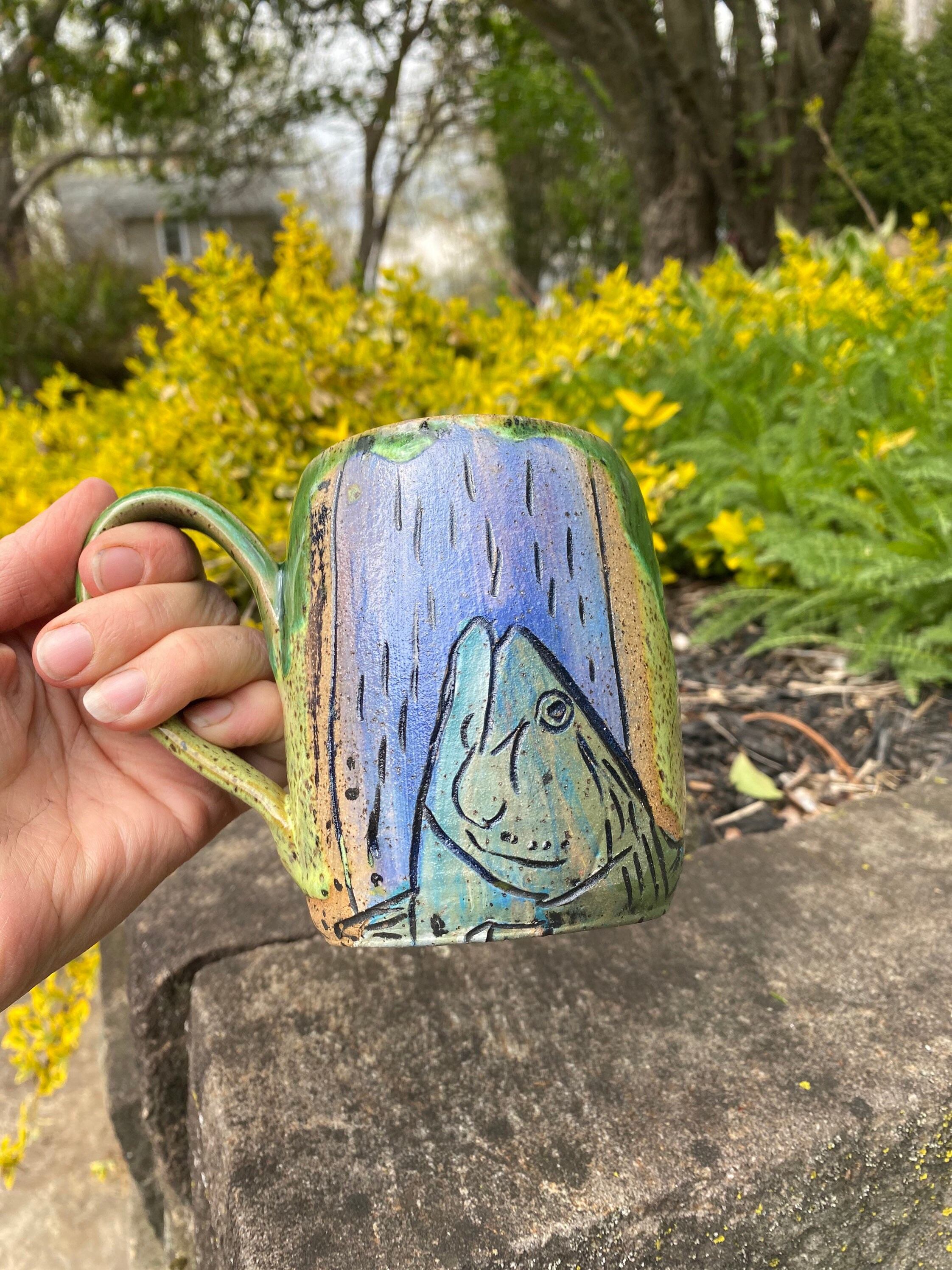 Ceramic Bass fish mug Etsy