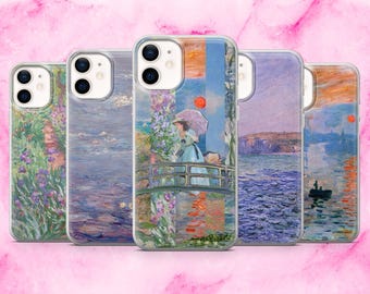 Monet Phone Case Claude Monet Art Painting Cover for iPhone 17, 16E, 15, 14, 13, 12 Samsung S25, S24Fe, A56, A16 Pixel 10Pro XL, 9A, 8A, 7