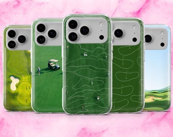 Golf Phone Case Golfing Golf Course Cover for iPhone 17, 16E, 15, 14, 13, 12 Samsung S25, S24Fe, A56, A16 Pixel 10Pro XL, 9A, 8A, 7