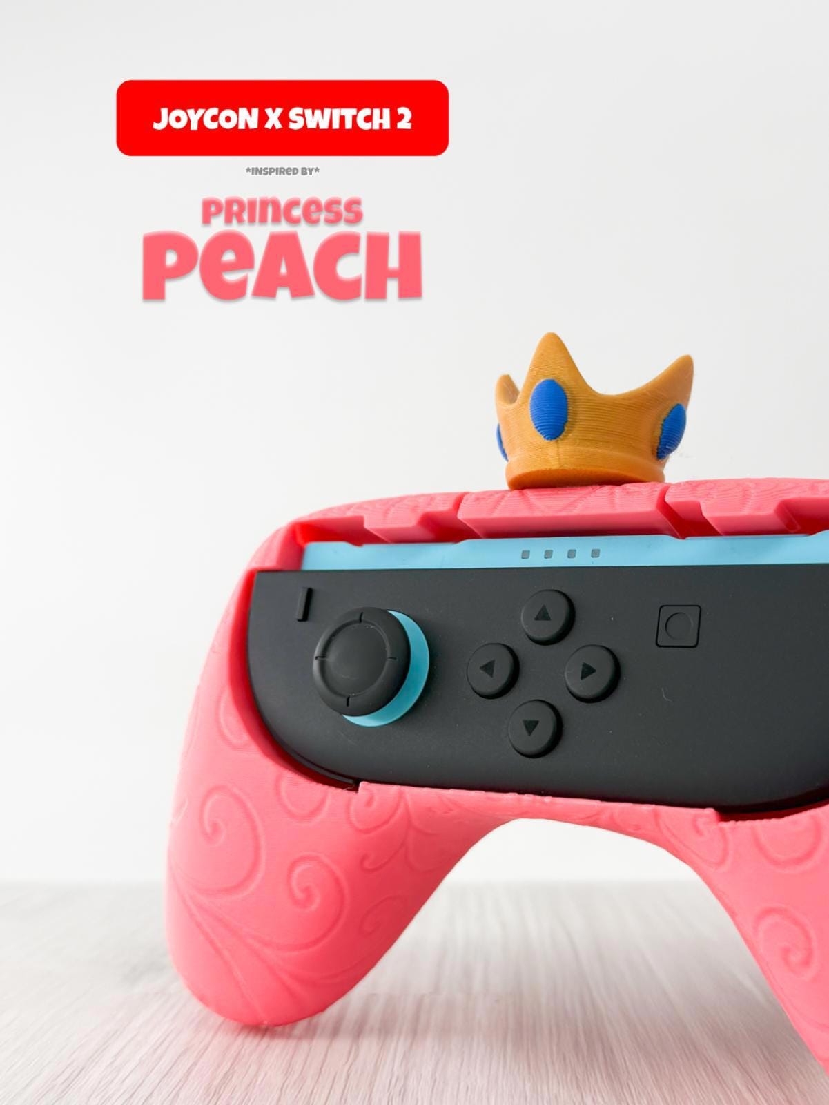 Nintendo Switch 2 Princess Peach Inspired Joy-con Holder Grip
