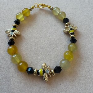 Black and Yellow Beaded Bee Bracelet