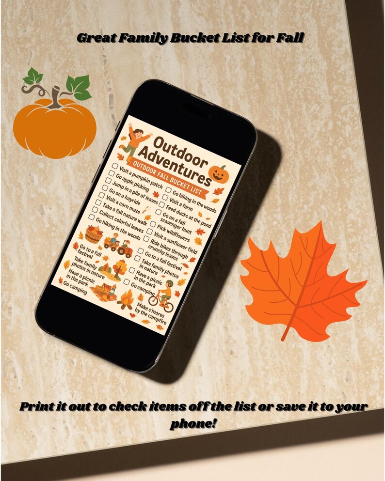 Washington Fall Activity Checklist Outdoor Fall Bucket List Printable | Family Autumn Activities Checklist ...