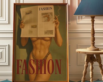 Fashion Newspaper Poster: Retro Glamour Wall Art Print
