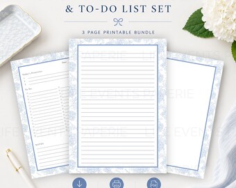 PRINTABLE Stationary with Lined Unlined Paper | Tasklist Page | Lined Journal Pages | Letter Writing Paper Downloadable PDF | DIY Stationary