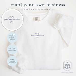 Embroidered Mahjong Sweatshirt, Comfort Colors Sweatshirt Mahjong Ladies Gift, Girls Game Night Accessories