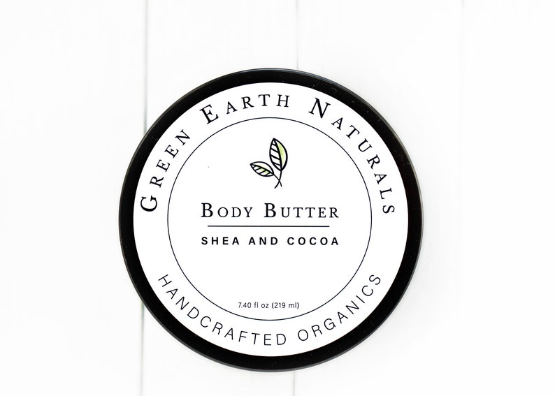 Whipped Body Butter made with organic shea and cocoa butters Vegan Body Butter Miron Glass Jar image 5