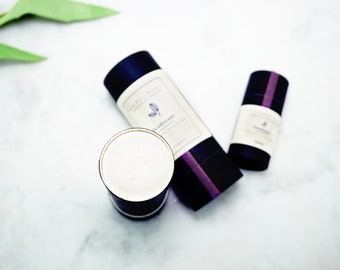 Pure and Unscented Baking Soda Free Natural Deodorant  | Organic and Vegan Ingredients | Zero waste container