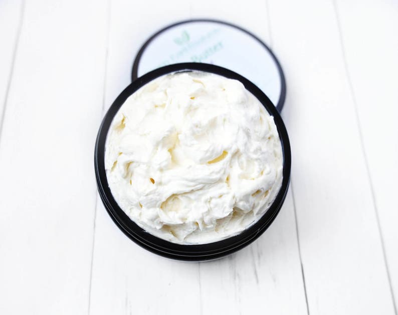 Whipped Body Butter made with organic shea and cocoa butters Vegan Body Butter Miron Glass Jar image 6