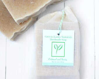 Organic soap - Oatmeal and Honey Soap - Handmade soap - Natural soap - Cold Process Soap - Shea Butter Soap - Cocoa Butter Soap