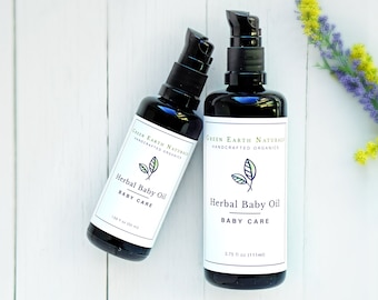 Aceite herbal para bebés repleto de caléndula y manzanilla calmantes para la piel / Orgánico / Un regalo perfecto para el baby shower