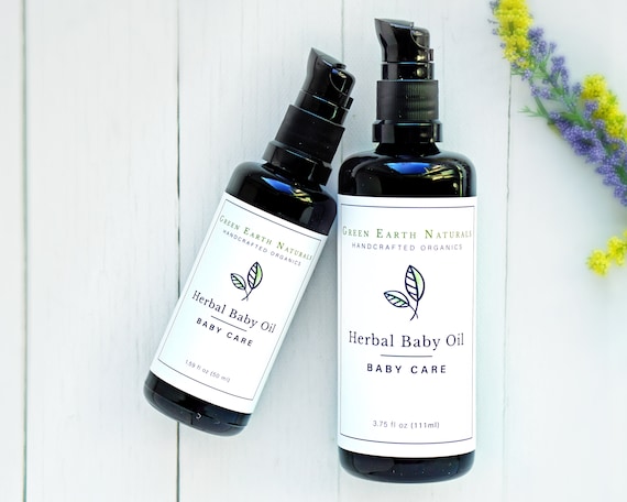 Herbal Baby Oil Packed with Skin Soothing Calendula and Chamomile | Organic | A Perfect Baby Shower Gift