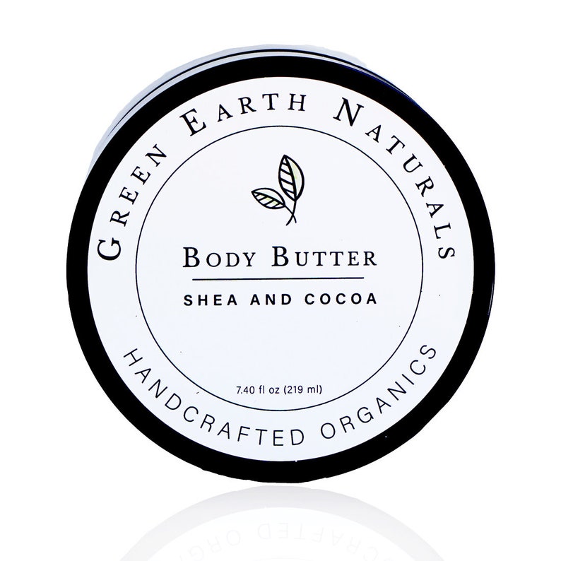 Whipped Body Butter made with organic shea and cocoa butters Vegan Body Butter Miron Glass Jar image 3