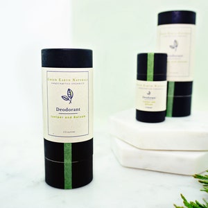 Juniper and Balsam Deodorant Organic and vegan ingredients Aluminum free and non-toxic Sustainably packaged and plastic free image 6