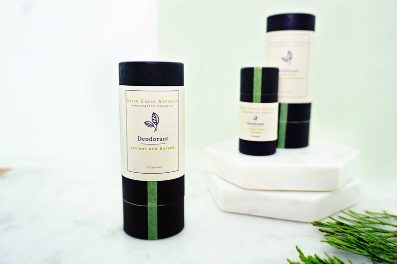 Juniper and Balsam Deodorant Organic and vegan ingredients Aluminum free and non-toxic Sustainably packaged and plastic free image 6