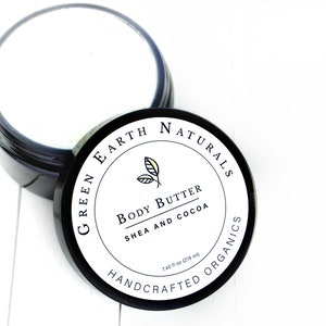 Whipped Body Butter made with organic shea and cocoa butters Vegan Body Butter Miron Glass Jar image 7