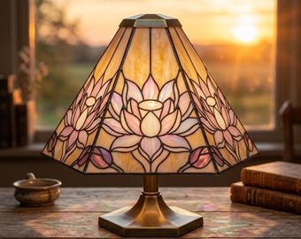 Witraż z kwiatem lotosu | Wzór lampy | Kwiatowy geometryczny lampion | Pobieranie cyfrowe | Świecznik na podgrzewacz Lotus | Projekt świecznika
