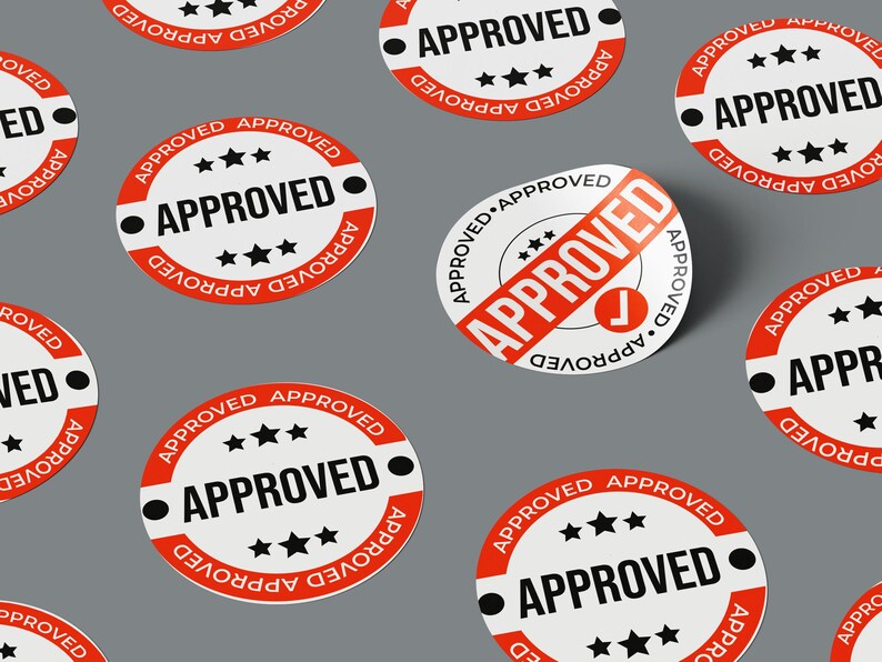 9 Approved Stamps, Instant Download, Digital Product, Vector and PNG ...