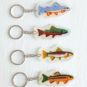 handmade shrinky dink fish keychain
