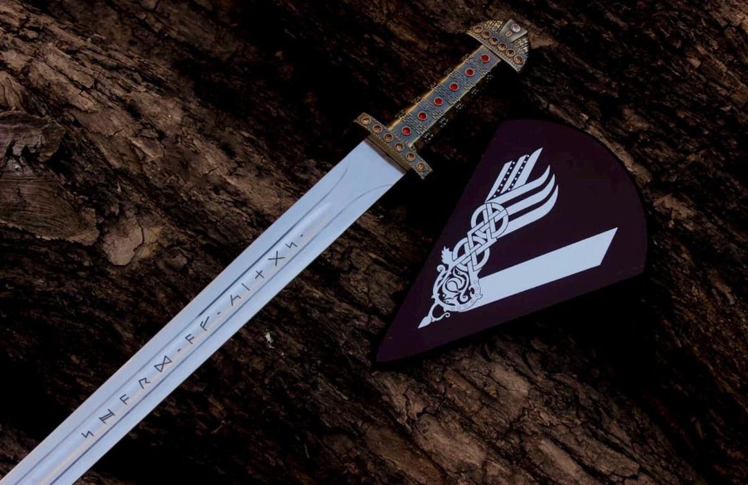 Sheild Rune Viking Replica Sword With Rune Engravings & Sheild - Medieval Norse ...
