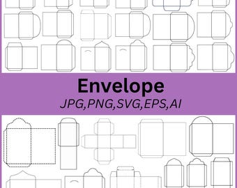 Envelope Template Bundle (svg, png, jpg, eps, ai Files) Digital Download