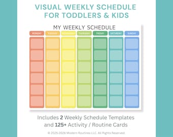 Visual Weekly Schedule for Toddlers and Kids: 125+ Activity Cards (Printable, Customizable) | Montessori-Inspired