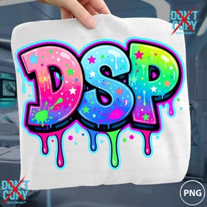 DSP Delivery Driver PNG, design per sublimazione con graffiti al neon, arte streetwear (download digitale)