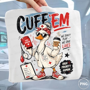 Sassy sjuksköterska PNG | Sublimeringsdesign för manschetter | Rolig present till akutsjuksköterska | Medicinsk humor
