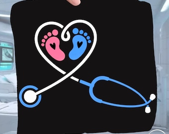 OBGYN Nurse PNG | Obstetrics Gynecology Stethoscope Design | Women’s Health Sublimation