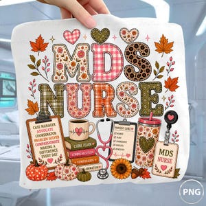 MDS Nurse Fall PNG / Autumn Pumpkin Leopard Sublimation Design (Download digitale)
