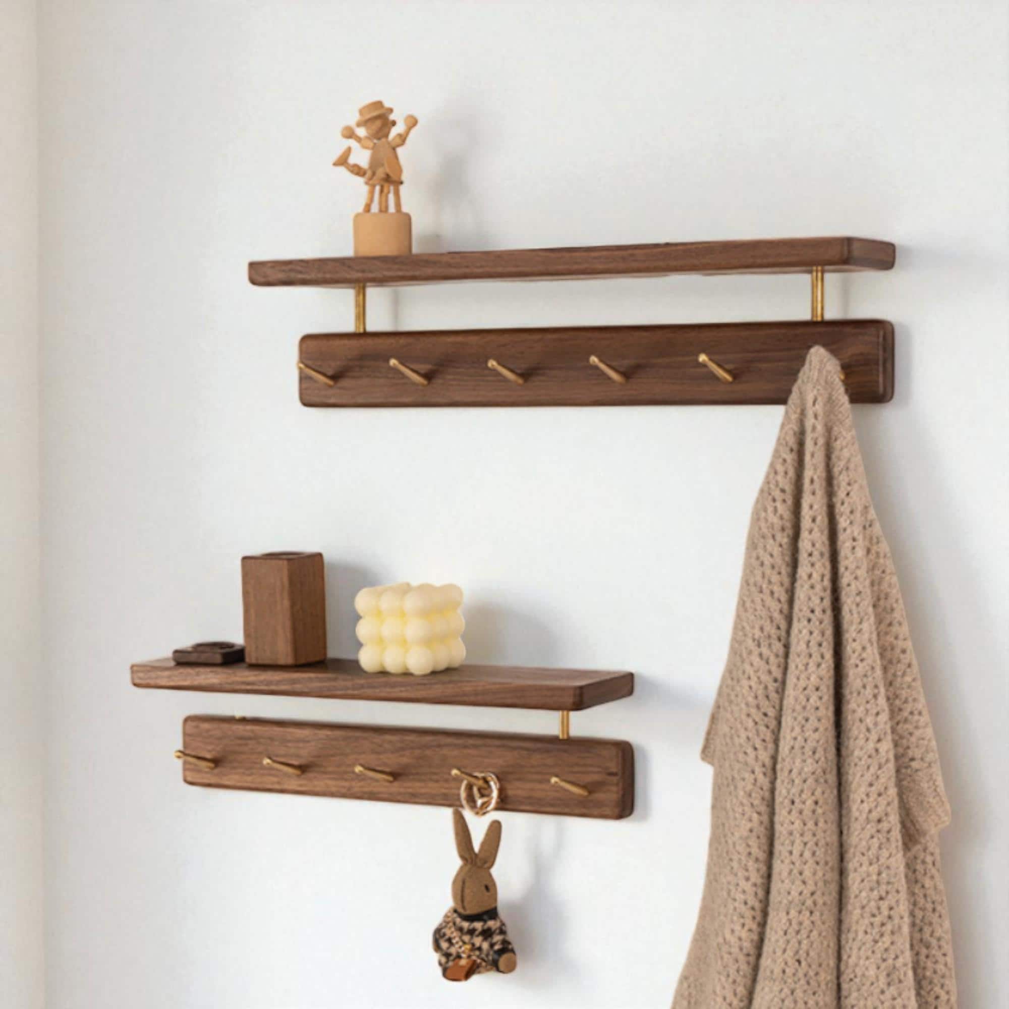 2 Supports D'étagère Corbeaux En Bois Midwest Craft House - 17 3/4 X 10 - Style Colonial