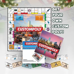 Custompoly Board Game: Game Board, Customized Gift, Personalized Board Game, Christmas Gift, Custom Board Game, Customized Game