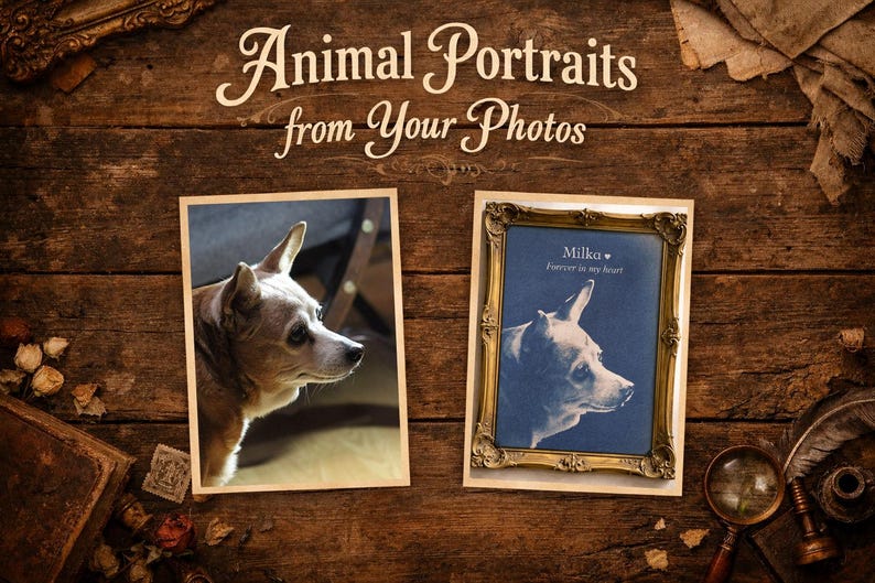 Pet Portrait from Photo, Custom Portrait of Dog, Dog Cat or Other Pets, Personalized Memorial Gift, Handmade Art, Unique Pet Lover Gift image 3