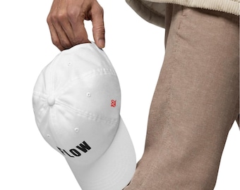 Unisex Embroidered white Cap/Adjustable Cotton Baseball Hat/Dad Hat