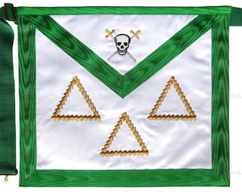 Grembiule del 15° grado del Rito Scozzese - Moire bianco e verde