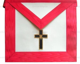 Grembiule del 18° grado del Rito Scozzese - Moire bianco e rosso