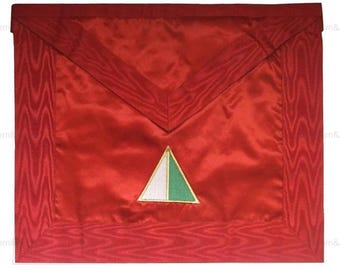 26th Degree Scottish Rite Apron - All Red Satin & Moire Prince of Mercy