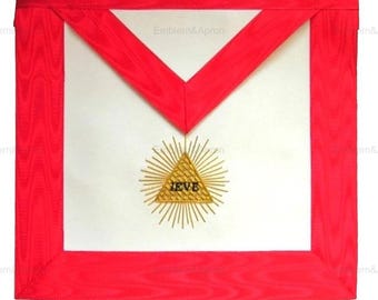 Grembiule del 13° grado del Rito Scozzese - Moire bianco e rosso