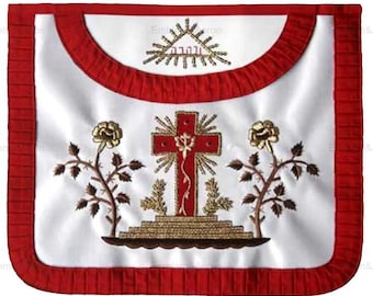 Grembiule del 18° grado del Rito Scozzese - Raso bianco e rosso